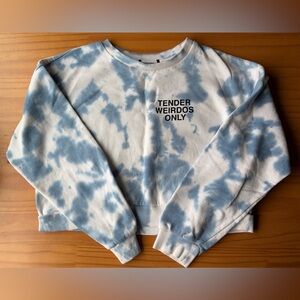 ilysmih Tie-dyed Cropped Sweat Shirt
